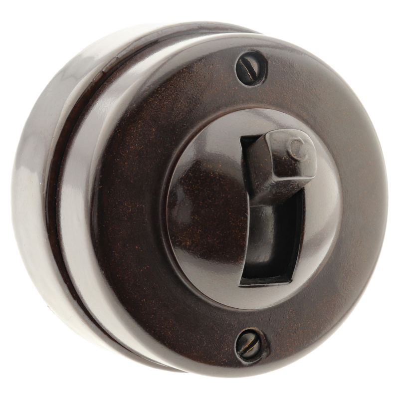 Crabtree Vintage Brown Bakelite Toggle Light Switch 1Way
