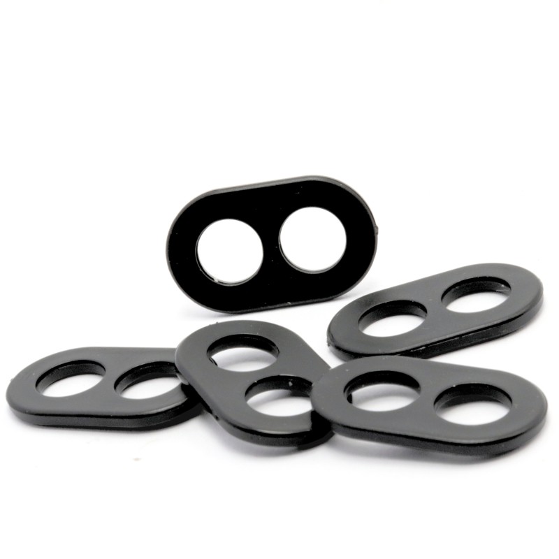 Two Hole Cord Clamp 6mm in Black or White 5Pack Two Hole Cord Clamp 6mm in Black or White 5Pack
