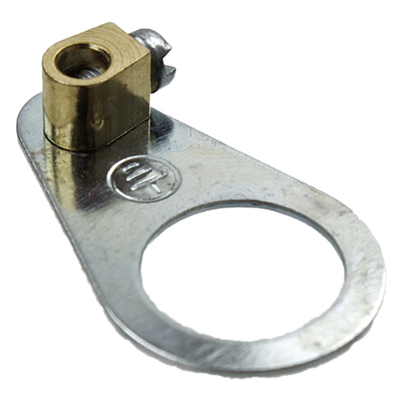 Art Deco Emporium M10 Zinc Plated Earth Tag with Brass Screw Terminal Art Deco Emporium M10 Zinc Plated Earth Tag with Brass Screw Terminal