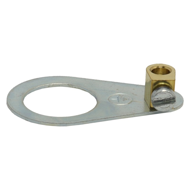 Art Deco Emporium M10 Zinc Plated Earth Tag with Brass Screw Terminal Art Deco Emporium M10 Zinc Plated Earth Tag with Brass Screw Terminal