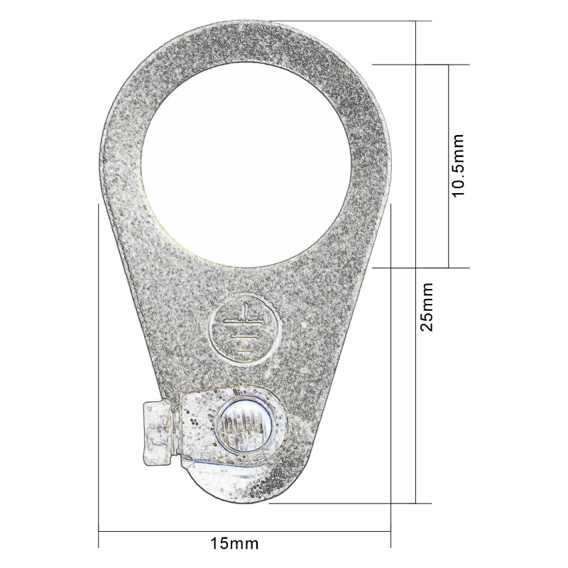 Art Deco Emporium M10 Zinc Plated Earth Tag with Brass Screw Terminal Art Deco Emporium M10 Zinc Plated Earth Tag with Brass Screw Terminal