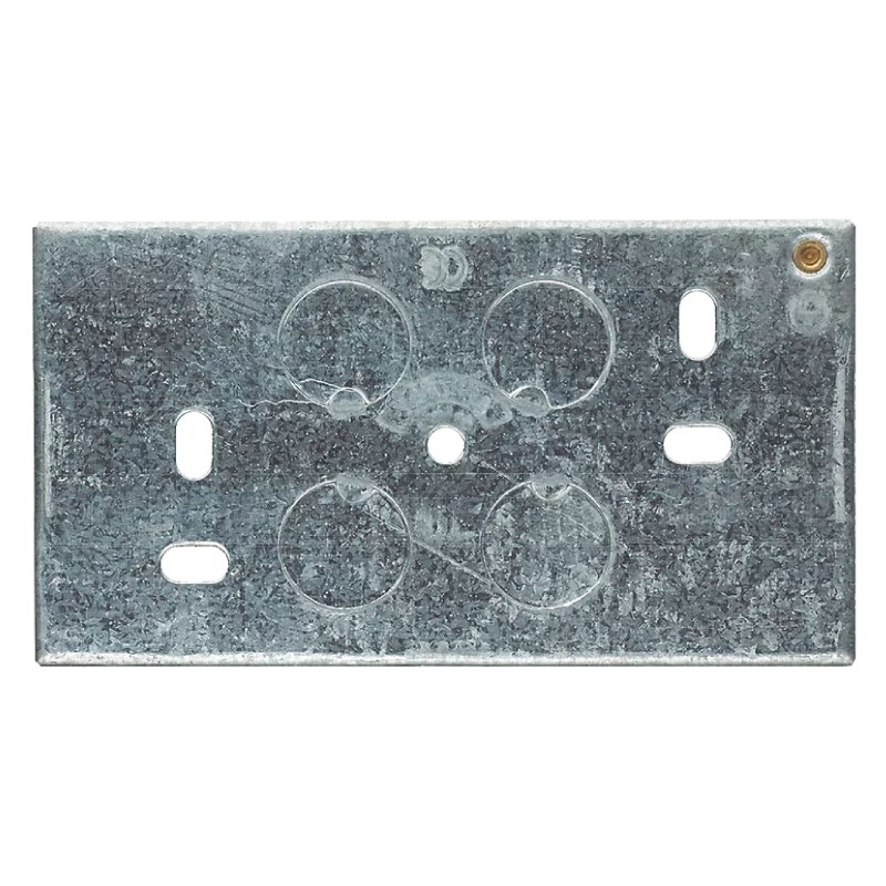 APPLEBY 2-GANG GALVANISED STEEL BACK BOX 47MM APPLEBY 2-GANG GALVANISED STEEL BACK BOX 47MM