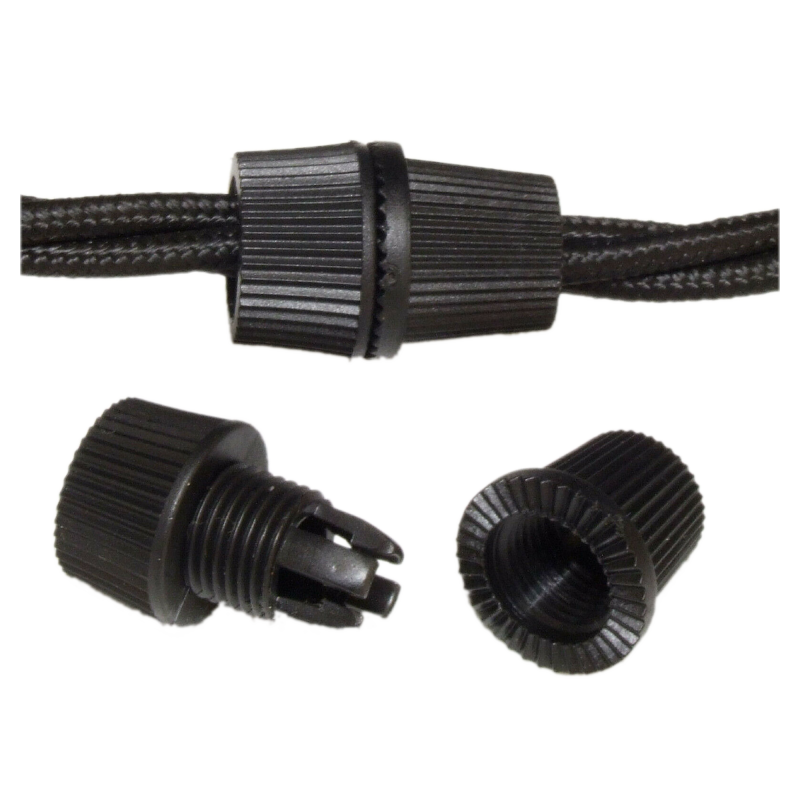 Cord Wire Wire Grip Clamp Gland Grommet 10mm Thread in Black