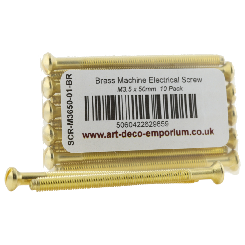 Electrical Screws M3.5 x 50mm in Brass Plated Finish (10 Pack) Electrical Screws M3.5 x 50mm in Brass Plated Finish (10 Pack)