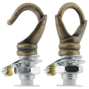 Deco Inspired Celiing Pendant Hook and Loop in Antique Brass Finish