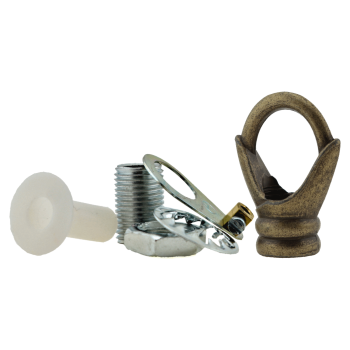 Deco Styled Ceiling Rose and Bulb Holder Loop in Antique Brass Finish