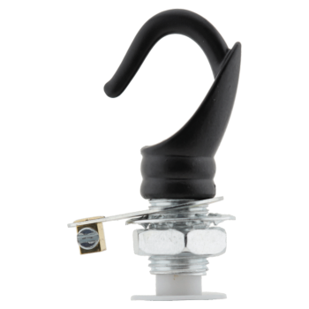 Deco Styled Ceiling Rose and Bulb Holder Hook in Black
