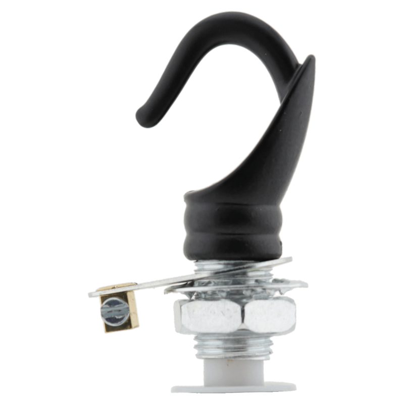 Deco Styled Ceiling Rose and Bulb Holder Hook in Black Deco Styled Ceiling Rose and Bulb Holder Hook in Black