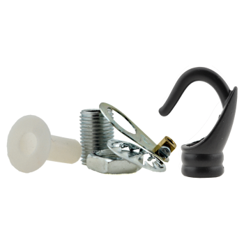 Deco Styled Ceiling Rose and Bulb Holder Hook in Black