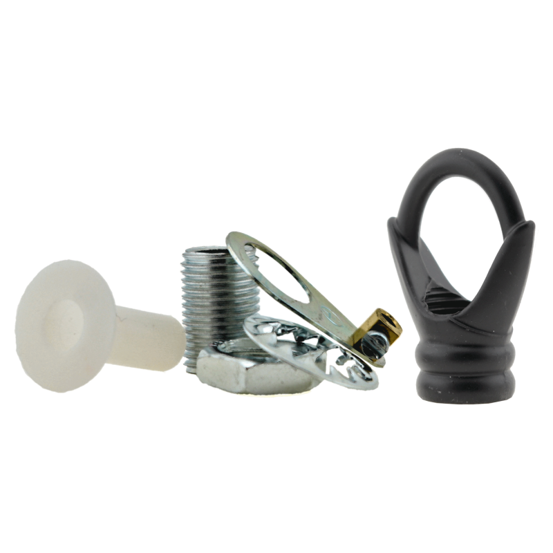 Deco Styled Ceiling Rose and Bulb Holder Loop in Black Deco Styled Ceiling Rose and Bulb Holder Loop in Black