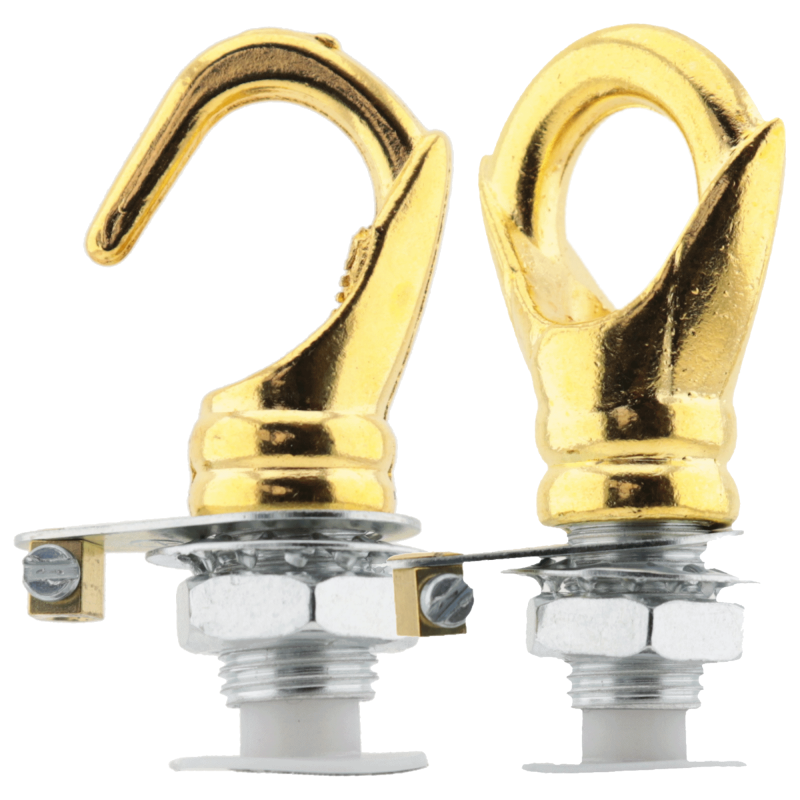 Deco Inspired Celiing Pendant Hook and Loop in Brass Finish Deco Inspired Celiing Pendant Hook and Loop in Brass Finish