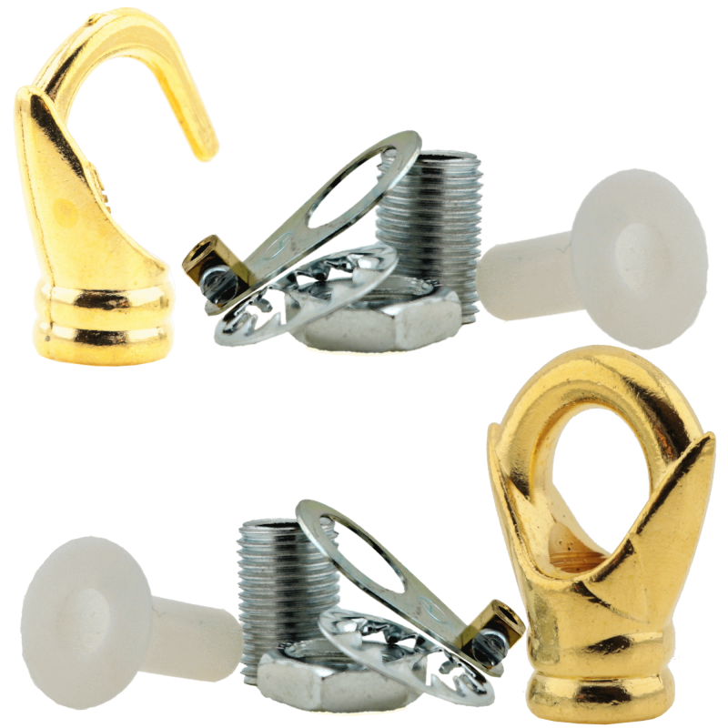 Deco Inspired Celiing Pendant Hook and Loop in Brass Finish Deco Inspired Celiing Pendant Hook and Loop in Brass Finish