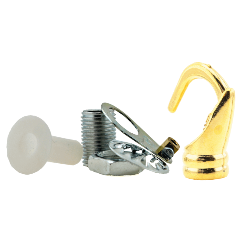 Deco Styled Ceiling Rose and Bulb Holder Hook in Polished Brass Finish Deco Styled Ceiling Rose and Bulb Holder Hook in Polished Brass Finish