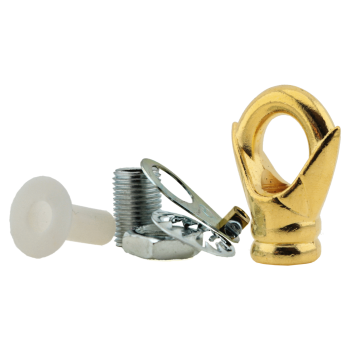 Deco Styled Ceiling Rose and Bulb Holder Loop in Polished Brass Finish