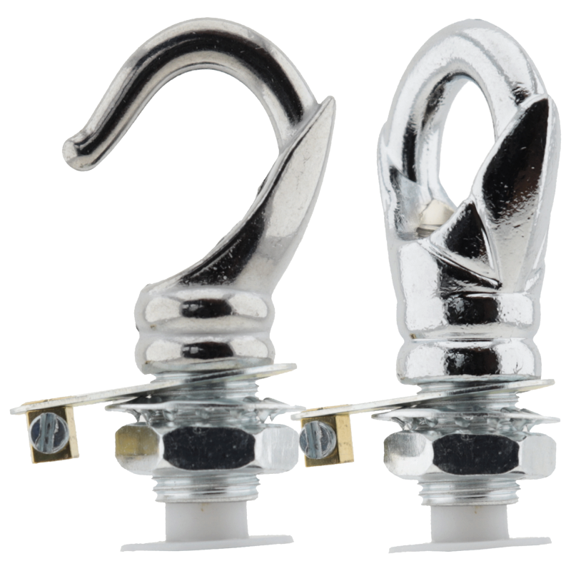 Deco Inspired Celiing Pendant Hook and Loop in Bright Nickel Finish Deco Inspired Celiing Pendant Hook and Loop in Bright Nickel Finish