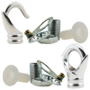 Deco Inspired Celiing Pendant Hook and Loop in Bright Nickel Finish Deco Inspired Celiing Pendant Hook and Loop in Bright Nickel Finish