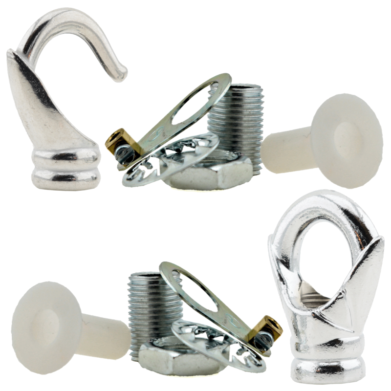 Deco Inspired Celiing Pendant Hook and Loop in Bright Nickel Finish Deco Inspired Celiing Pendant Hook and Loop in Bright Nickel Finish