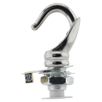 Deco Styled Ceiling Rose and Bulb Holder Hook in Silver Nickel Finish