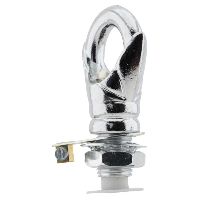 Deco Styled Ceiling Rose and Bulb Holder Loop in Silver Nickel Finish Deco Styled Ceiling Rose and Bulb Holder Loop in Silver Nickel Finish