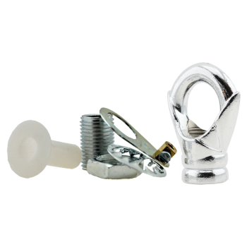 Deco Styled Ceiling Rose and Bulb Holder Loop in Silver Nickel Finish