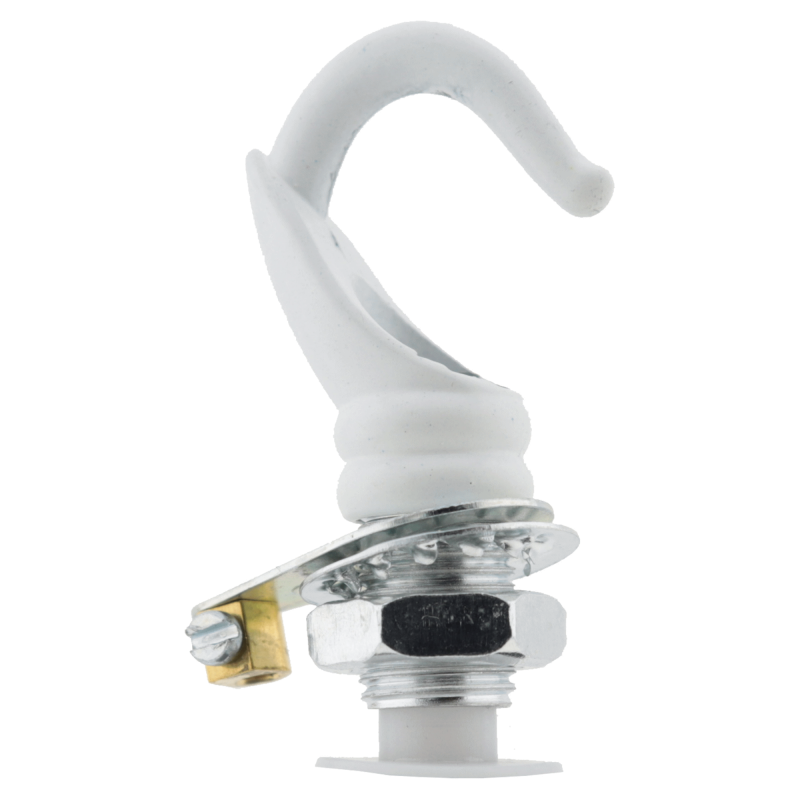 Art Deco Styled Hook for Ceiling Rose and Bulb Holder in White Finish Art Deco Styled Hook for Ceiling Rose and Bulb Holder in White Finish