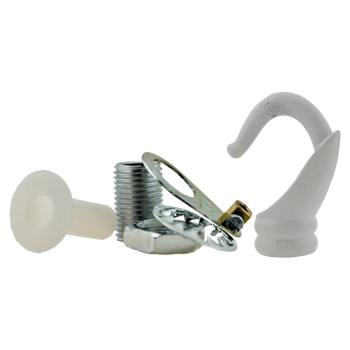 Art Deco Styled Hook for Ceiling Rose and Bulb Holder in White Finish