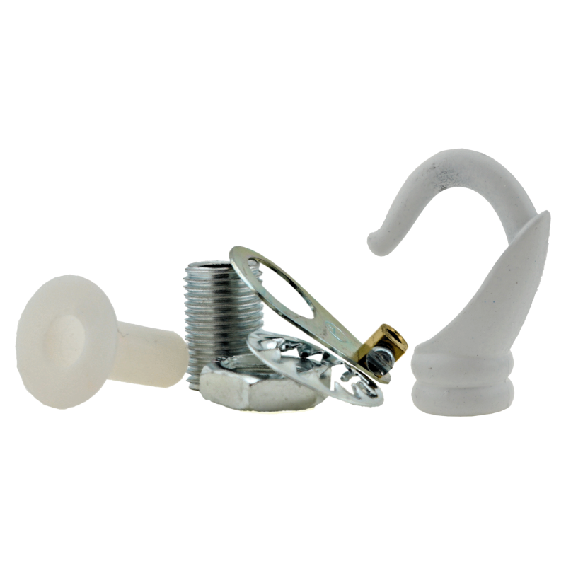 Deco Inspired Celiing Pendant Hook and Loop in White Finish Deco Inspired Celiing Pendant Hook and Loop in White Finish