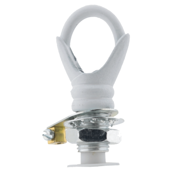 Deco Styled Ceiling Rose and Bulb Holder Loop in White Finish