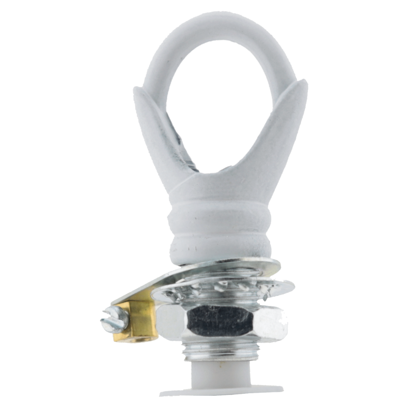 Deco Styled Ceiling Rose and Bulb Holder Loop in White Finish Deco Styled Ceiling Rose and Bulb Holder Loop in White Finish