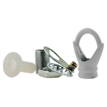 Deco Styled Ceiling Rose and Bulb Holder Loop in White Finish