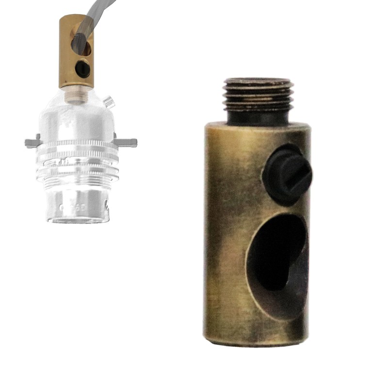 Antique Brass Side Entry Cord Grip for Side Wiring of a Lampholder with Bottom Feed Antique Brass Side Entry Cord Grip for Side Wiring of a Lampholder with Bottom Feed
