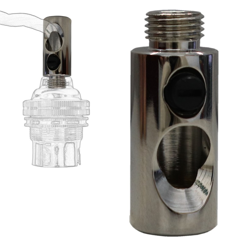 Chrome Side Entry Cord Grip for Side Wiring of a Lampholder with Bottom Feed Chrome Side Entry Cord Grip for Side Wiring of a Lampholder with Bottom Feed