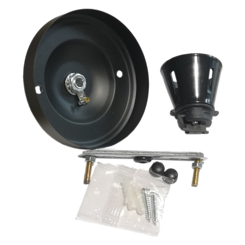 Metal Ceiling Rose in Black Finish and B22 Bulb Fitting Ready Assembled Batten Lampholder Metal Ceiling Rose in Black Finish and B22 Bulb Fitting Ready Assembled Batten Lampholder