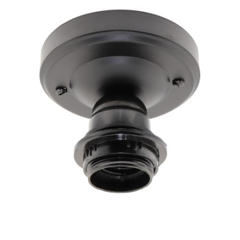 Large E27 Batten Lampholder in Black Bakelite