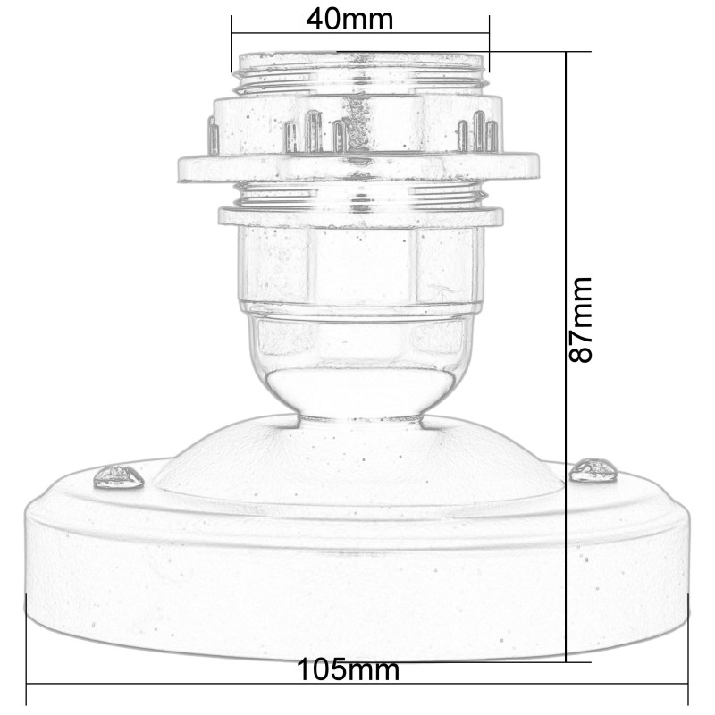 Large E27 Batten Lampholder in Black Bakelite