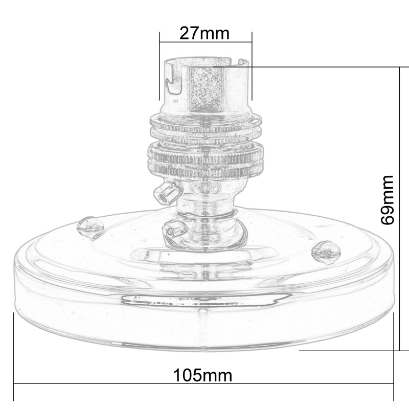 Straight Batten Lamp Holder BC-B22 in Brass Finish