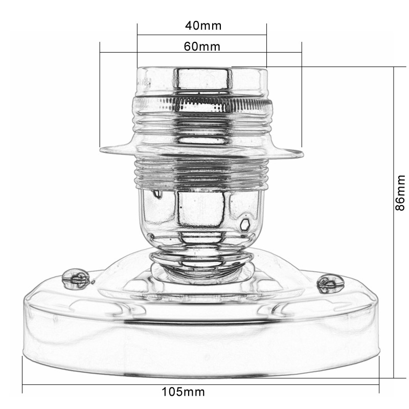 Large E27 Batten Lampholder in Chrome Finish Large E27 Batten Lampholder in Chrome Finish