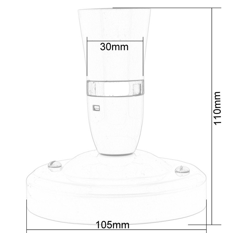 Large B22 Skirted Lampholder in White Bakelite