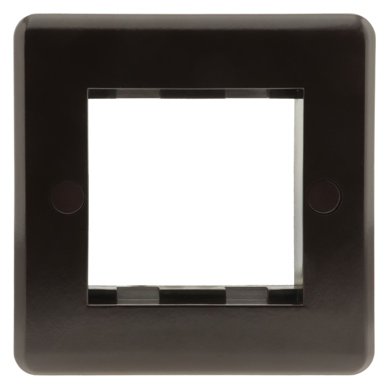 Dark Brown Euro Plate -1-Gang-Twin Aperture-Unfurnished