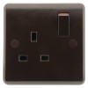 Dark Brown Single Switched Socket -13Amp-240V