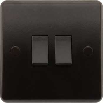 Dark Brown Wall Switch -2 Way-2 Gang-10 Amp