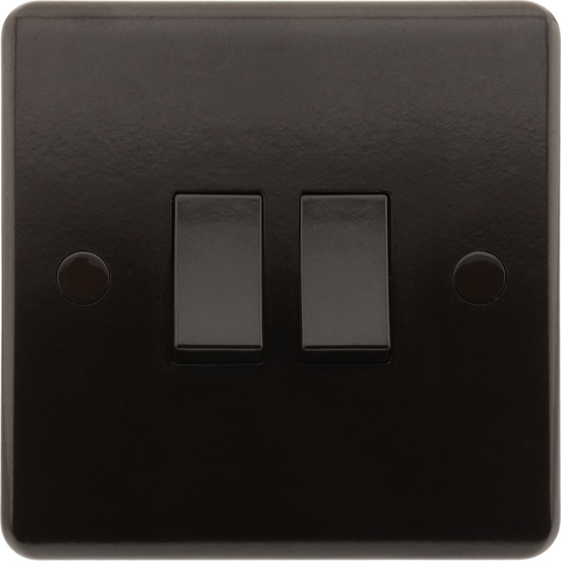 Dark Brown Wall Switch -2 Way-2 Gang-10 Amp