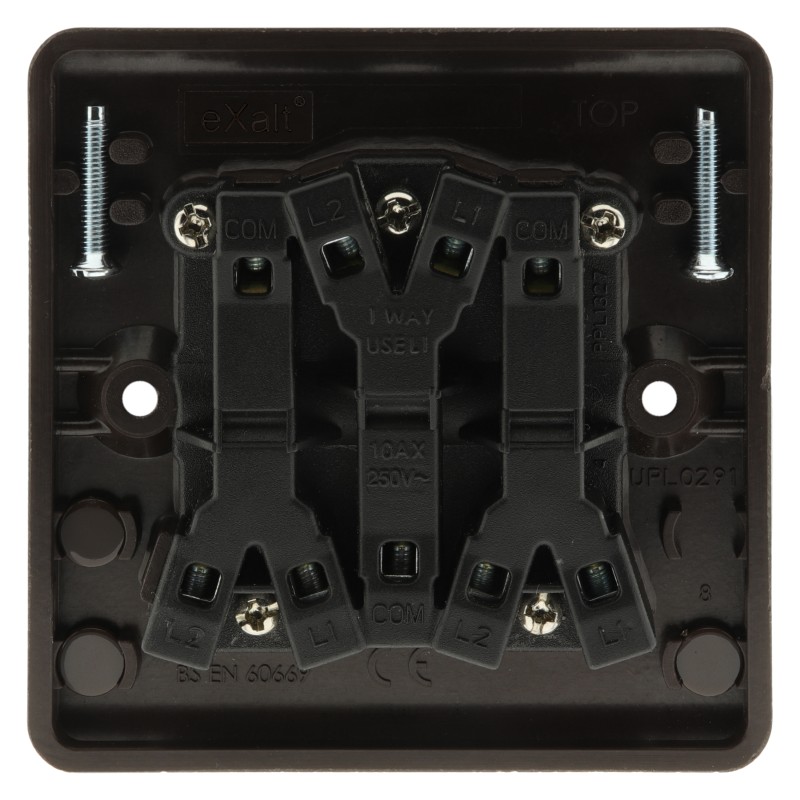 Dark Brown Wall Switch -2 Way-3 Gang-10 Amp