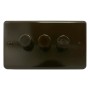 eXalt Range Brown Bakelite Light Dimmer Switch 2Way 3Gang