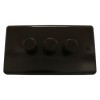 eXalt Range Brown Bakelite Light Dimmer Switch 2Way 3Gang