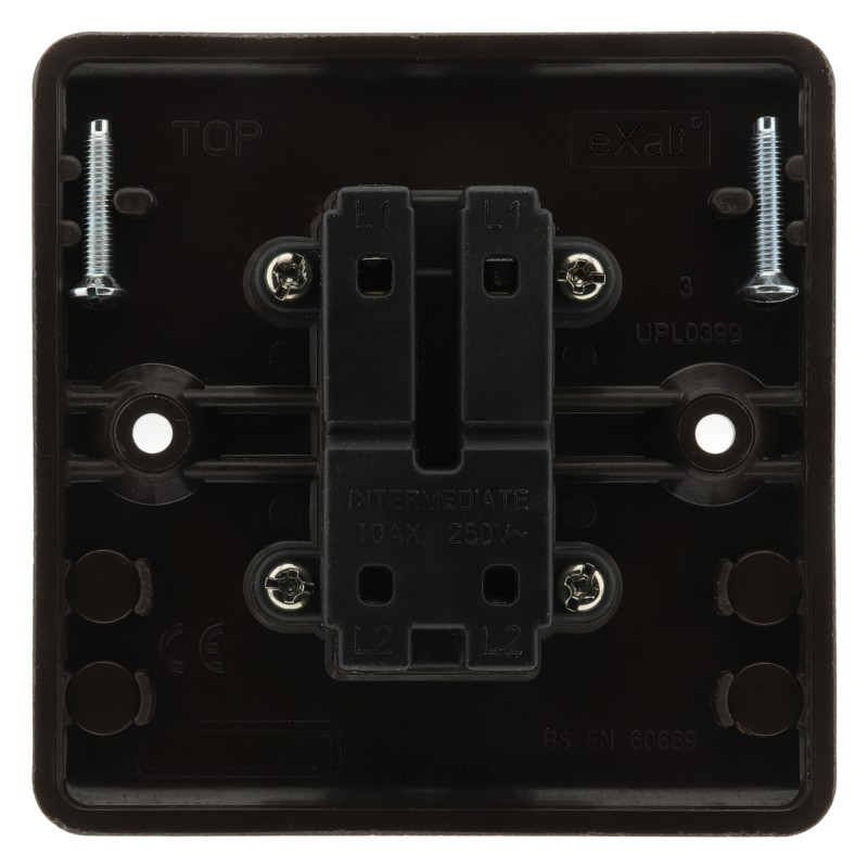 Dark Brown Wall Switch -Intermediate-4 Way-1 Gang-10 Amp