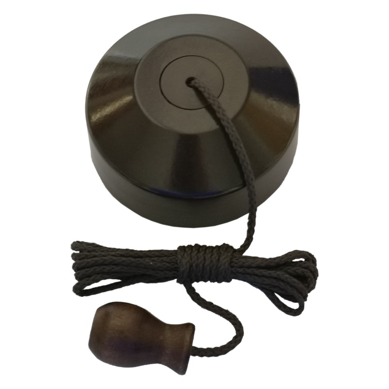 Vintage Styled Dark Brown Ceiling Pull Switch with Wood Toggle Vintage Styled Dark Brown Ceiling Pull Switch with Wood Toggle