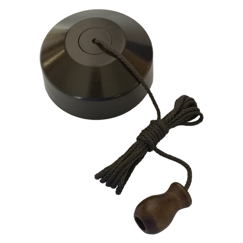 Vintage Styled Dark Brown Ceiling Pull Switch with Wood Toggle Vintage Styled Dark Brown Ceiling Pull Switch with Wood Toggle
