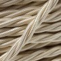 Cloth Braided Twisted Wire UK Made 3Core 3Amp in Classic Ivory