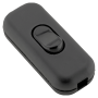 Small In-line Rocker Switch 3 Wire 1 Way in Black
